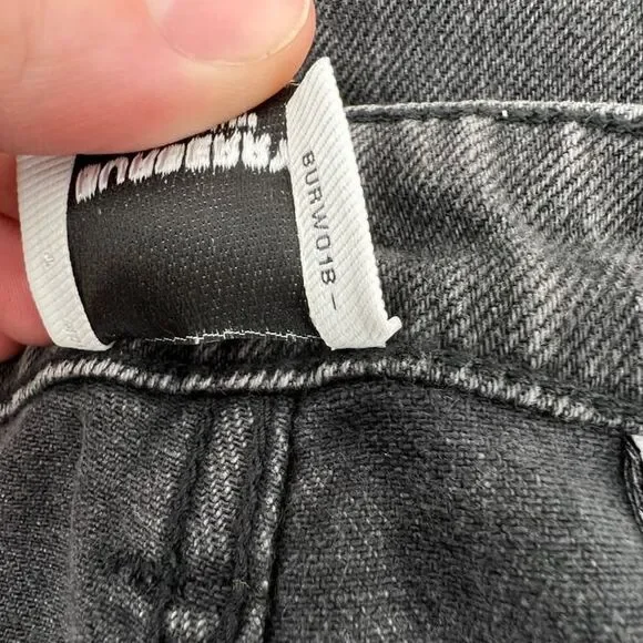 Burberry Women W30 Mid Rise Skinny Stretch Jeans Denim‎ Black Gray Wash Leather
